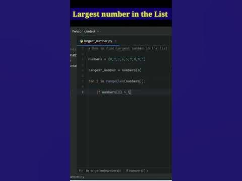 #100daysofpython #day3 How to find largest number in python list - YouTube