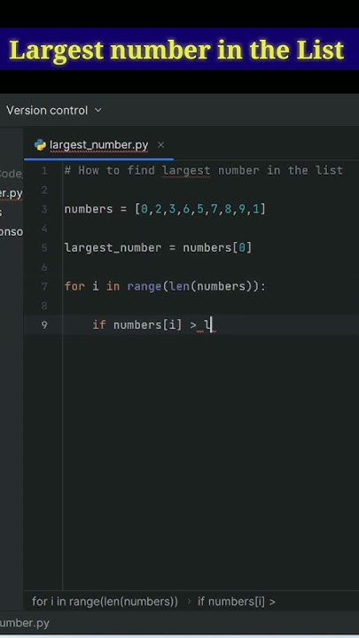 #100daysofpython #day3 How to find largest number in python list - YouTube