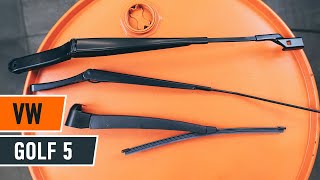 How to replace Wiper arm windscreen washer on VW GOLF V (1K1) - video tutorial