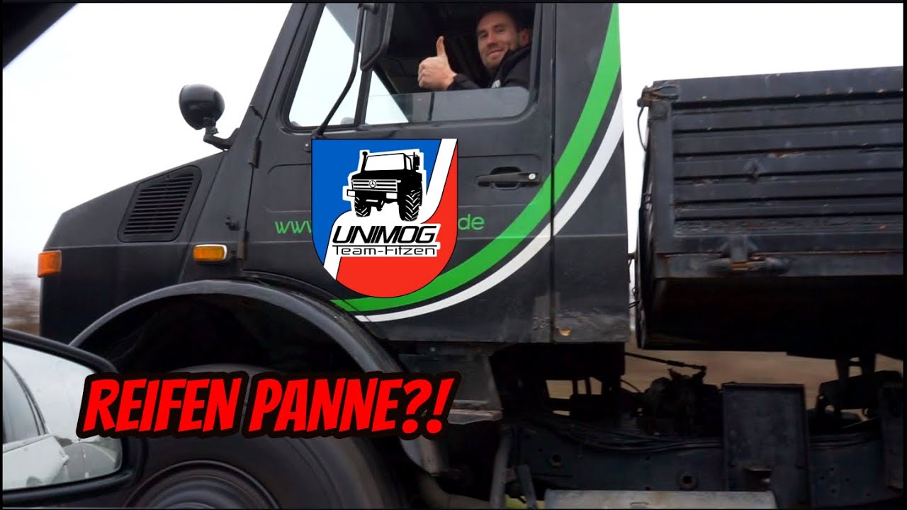 Reifen platzt auf der Autobahn! Unimog U1700L am Limit!