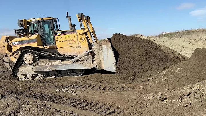 Caterpillar D8R Bulldozer Working On Huge Construction Site - Labrianidis Construction Works
