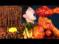 MUKBANG ASMRㅣDelicious! Spicy Chicken + Black Bean Noodles + Kimchi Eat🍗Korean 후니 Hoony Eating Sound
