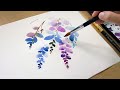 How to Paint Wisteria Flowers / Painting Watercolor for Beginners