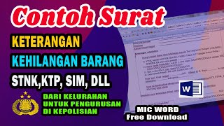 CONTOH SURAT PENGANTAR KEHILANGAN BARANG BERHARGA