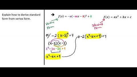 How to Derive Standard Form from Vertex Form