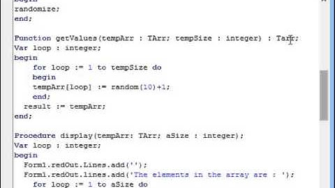 Passing Arrays as Parameters