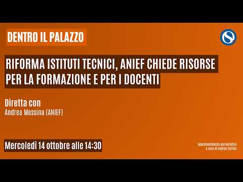 Video Riforma istituti tecnici, ANIEF chiede risorse per la formazione e per i docenti