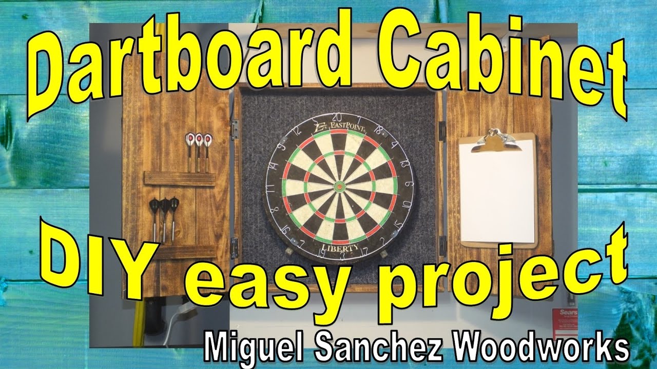Barn style dartboard cabinet