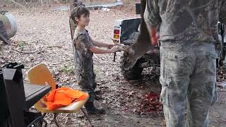 Young Boy&#39;s First Buck!  Face Bloodied!