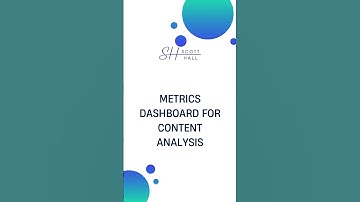 Metrics Dashboard for Content Analysis
