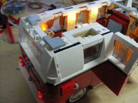 LEGO Camping Bus 10220 mit LED Beleuchtung - YouTube