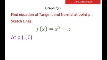 Find Equation Of Tangent And Normal at point p. Sketch Lines with f(x). Derivative