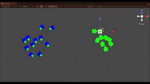 My first simple Swarm AI in Unity.