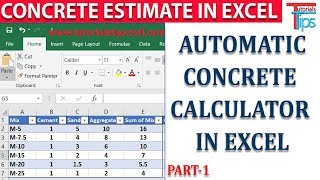 How To Calculate Cement, Sand & Aggregate Quantity in Excel with Different of Mix Design screenshot 3