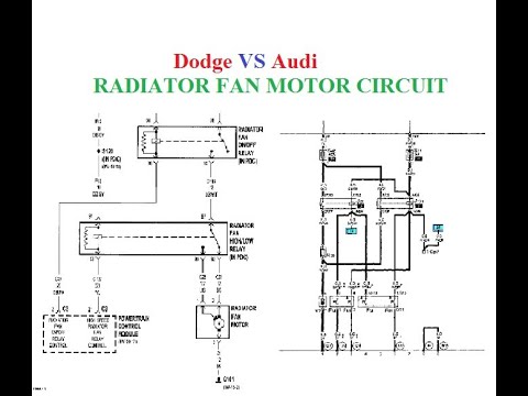 تصاميم التحكم في مراوح التبريد أودي ودودج كمثال Radiator Fan Motor Circuit designs Audi VS Dodge