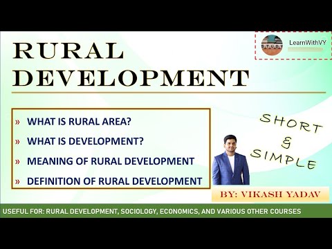 RURAL DEVELOPMENT || Definition || English Notes || Detailed Explanation