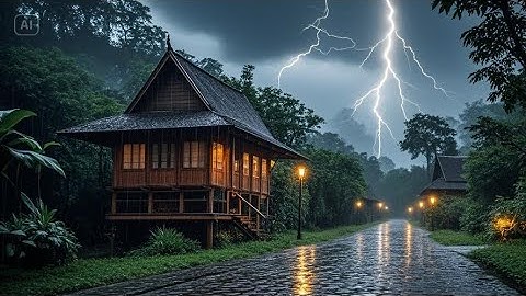 Overcome Insomnia with Heavy Rain & Deep Thunder on Old Tin Roof in the Foggy Murky Forest at Night