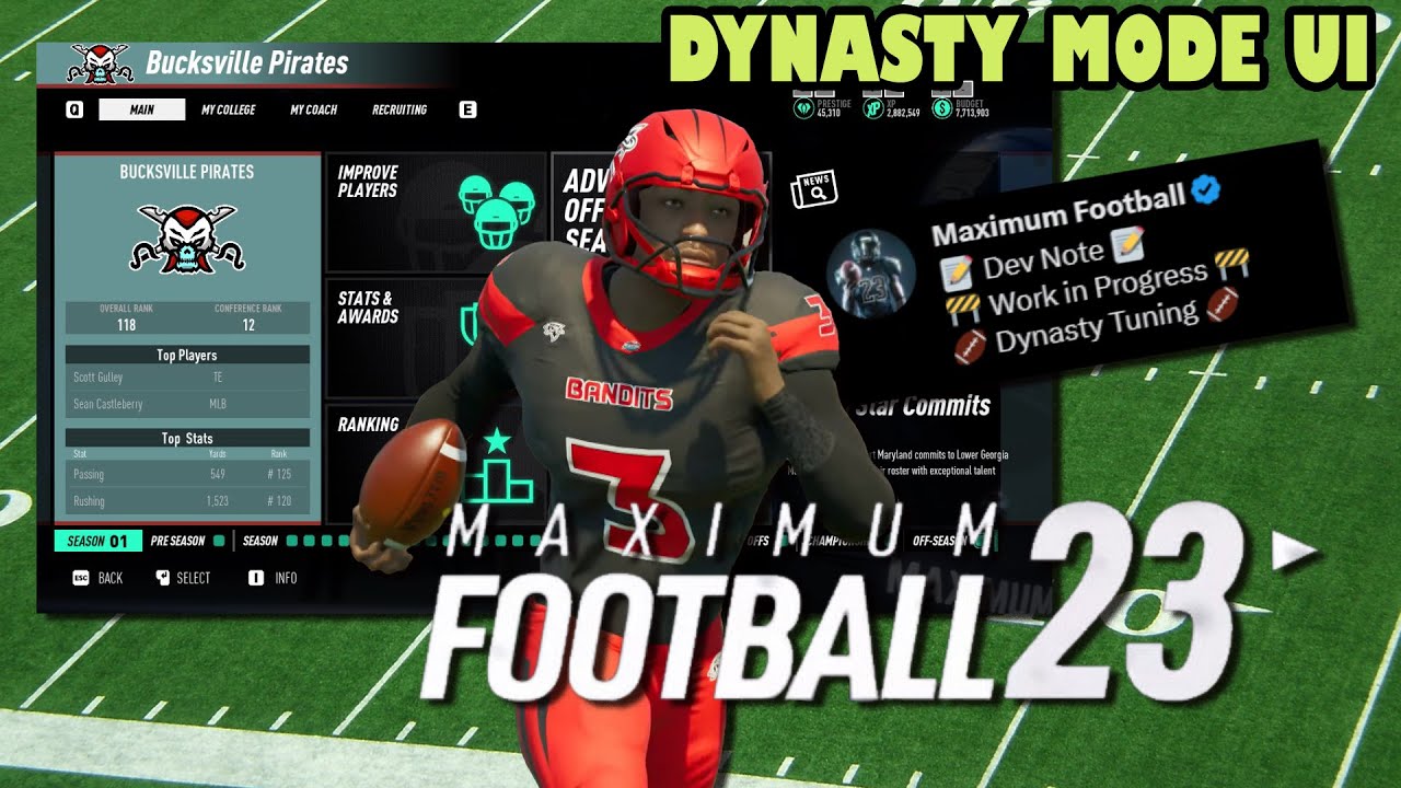 Maximum Football 2023 | UI Polishing & Dynasty Mode *5/31/23*