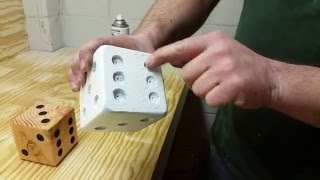 Here I show how to make yard dice out of a 4x4. Show a finished one with wood grain and one painted white. These can be used to 