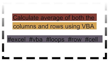 Calculate average of both the columns and rows using VBA