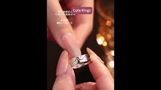 Cat & Dog Couple Rings | Adorable Matching Jewelry for Pet Lovers 🐱🐶💍 #jewelrydesign #chicjewelry