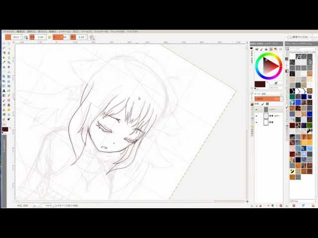 GIMP-painter-2.8 speed paint demo: GIMP-tan 2.8 (1 of 4)