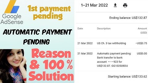 Automatic payment pending Google Adsense | payment pending problem with reason and 100 % solution