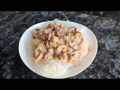 🍤🍤🍤МОРЕПРОДУКТЫ В СЛИВОЧНОМ СОУСЕ С ФУНЧОЗОЙ!🍤🍤