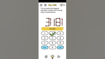 Brain out can you pass it Level 165 Try to make the biggest possible number by moving 2 matchsticks