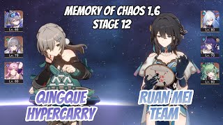 Qingque Team & Ruan Mei x Jingliu Hypercarry Memory of Chaos Stage 12 (3 Stars) Honkai Star Rail