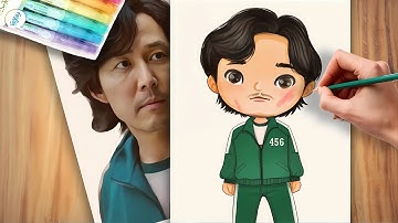 How To Draw Squid Game Seong Gi Hun - Player 456