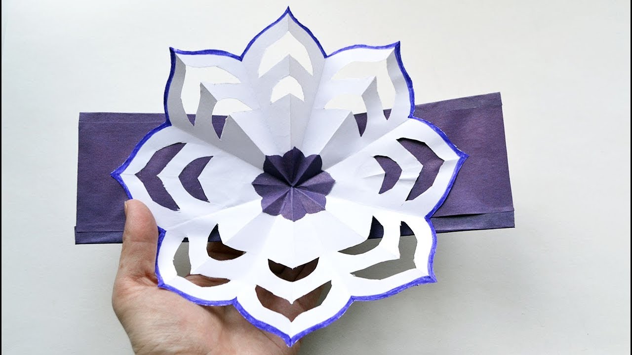 POP UP CARD Big Flower Paper Craft Tutorial Gift for any holiday DIY