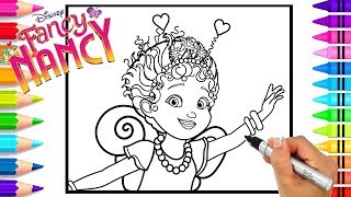 How to Draw Disney Junior's Fancy Nancy | Fancy Nancy Coloring Page for Kids | Learn to Draw