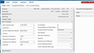 Columbus Food for the Baking Industry - Inventory Management, Lot Tracking/Tracing