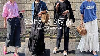 【Canaria Style】ストレッチデニムシャツカラージャケット Canaria Style】ストレッチデニムシャツカラージャケット