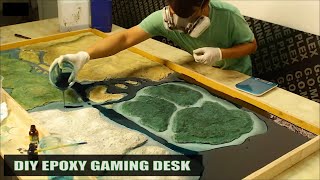 DIY . Epoxy table of gaming desk - PUBG Maps - Epoxy resin art