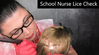 ASMR School Nurse Lice Check (Light Triggers, Plastic Apron, Gloves, Whispering) Medical Roleplay