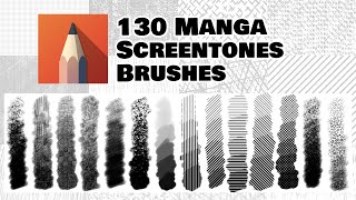 130 Manga Screentone Brushes for Sketchbook Pro