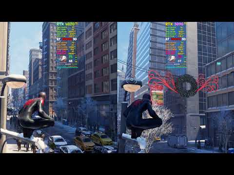 RTX 4070 Ti vs RTX 3090 Ti Spiderman Miles Morales