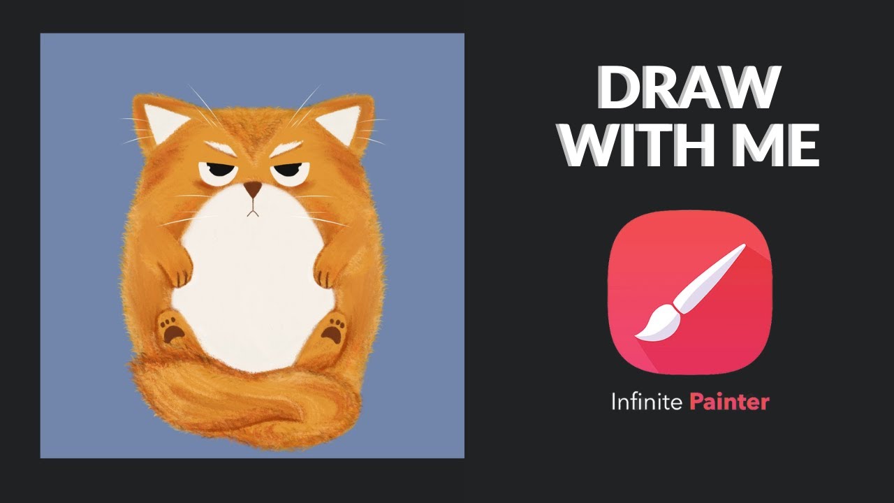 Cute Grumpy Fox Speedpaint on Infinite Painter | Galaxy TAB S9 FE - YouTube