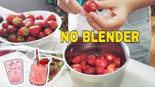 MINUMAN STRAWBERRY TANPA BLENDER SEGAR NIKMAT MENGGODA #strawberry #resep