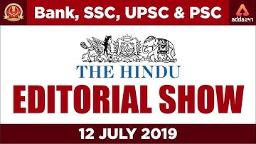 9 A.M - The Hindu Editorial Analysis Show By Adda247 | For Bank, SSC, UPSC & PSC | 12 JULY