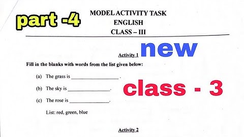CLASS-3 MODEL ACTIVITY TASK / English /ইংরেজি/ Part -4 /তৃতীয় শ্রেণীর মডেল অ্যাক্টিভিটি টাস্ক/WBBSE