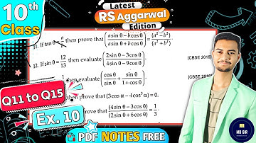 Ex 10 Q11 to Q15 | Rs Aggarwal Class 10 | Trigonometric Ratios | CBSE 2023 - 24 | MD Sir