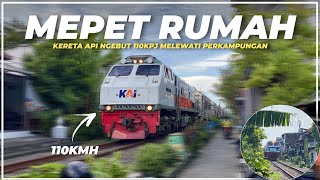 MEPET RUMAH !! KERETA API NGEBUT PARAH DI PEMUKIMAN PADAT KETINTANG SURABAYA