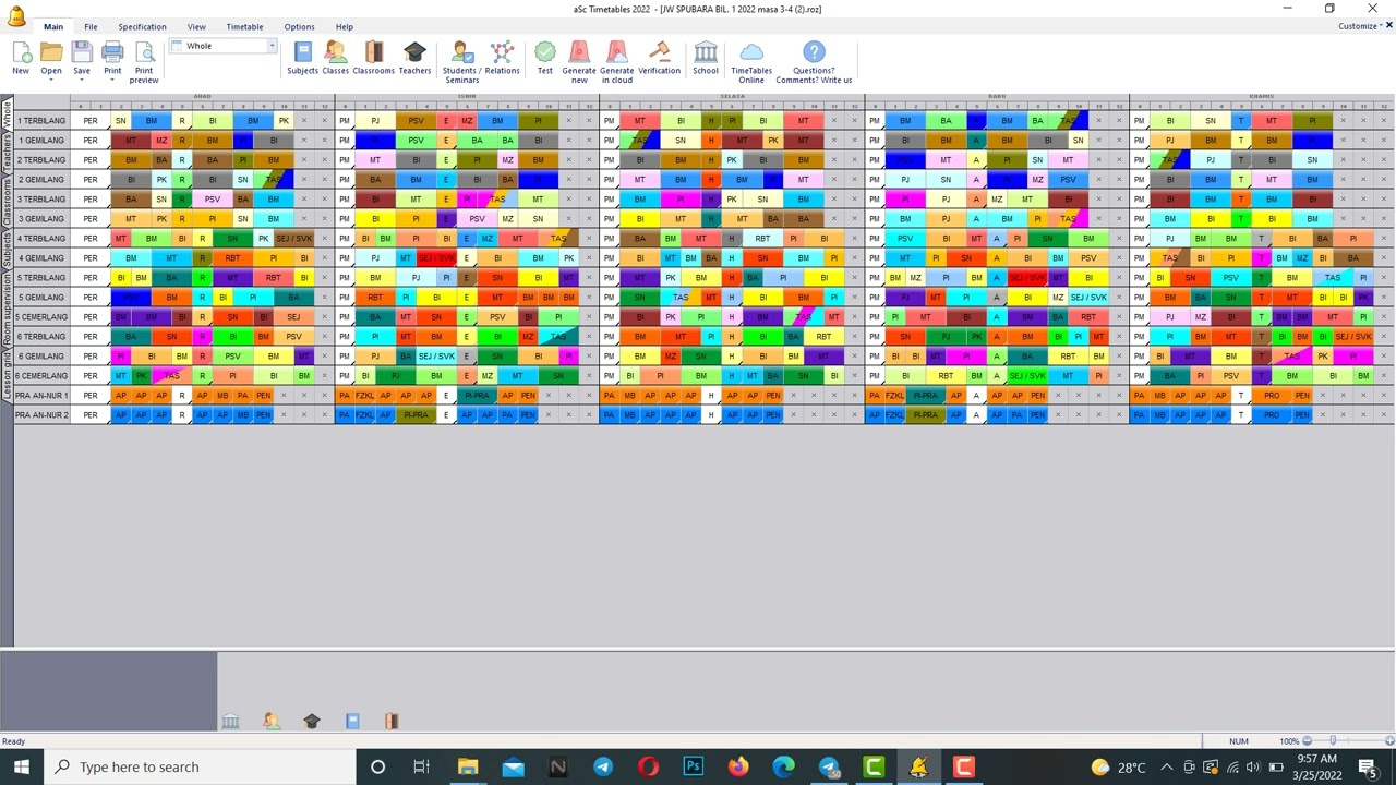 CARA MUDAH MEMBUAT JADUAL HANYA 4 SUBJEK SEHARI DENGAN ASC