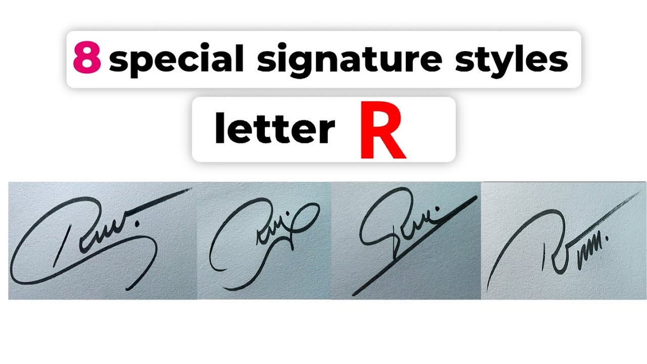 8 special signature styles for the letter R | how to draw R signature in 8 different styles 😎✍