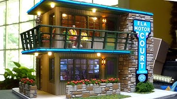 An O Scale Mid-Century Motel Scratch Build Part 4 - Lighting, Stonework, Completing Assembly