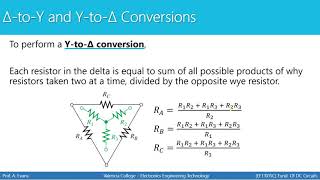 [EET10105C - Fundamentals of DC Circuits] Maximum Power Transfer Theorem, Delta-to-Wye Conversions