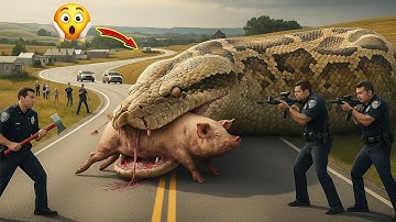 Courageous Rescue Team Fights Monster Giant Python to Save Innocent Pig 🐖🐍